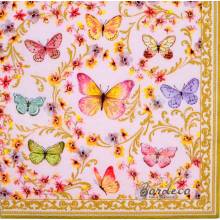 Serwetka decoupage firmy R2S motylki i ornamenty 33x33cm